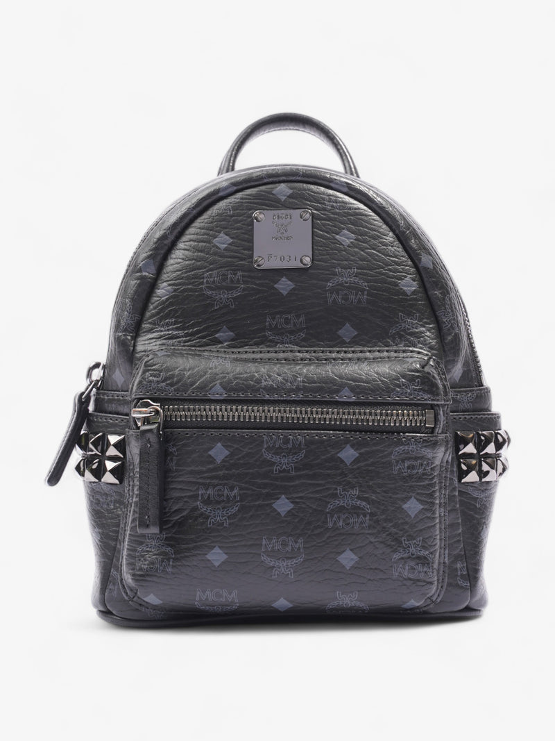  Visetos Studded Mini Backpack Black / Grey Coated Canvas