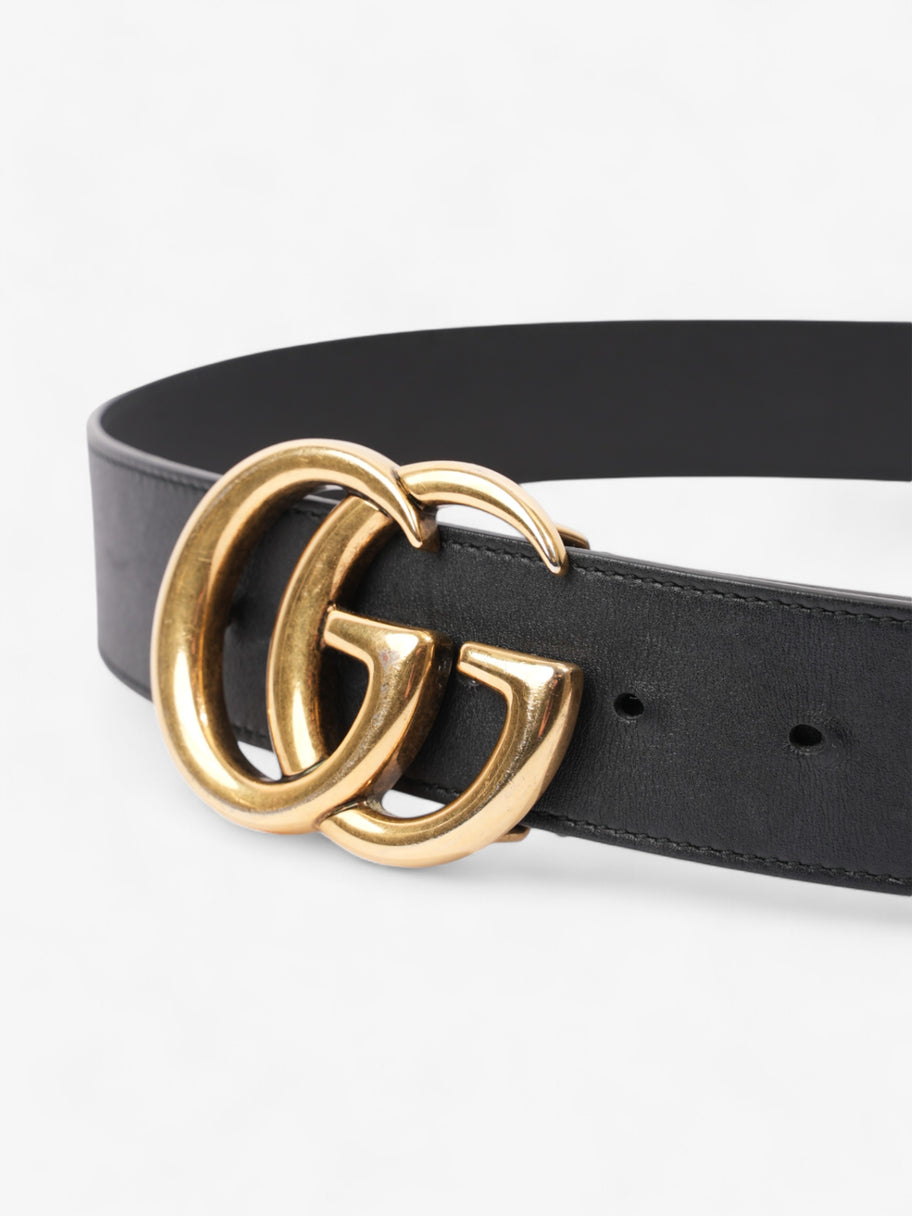 Gucci GG Marmont 2015 Re-Edition Wide Belt Black / Gold Leather 90cm / 36