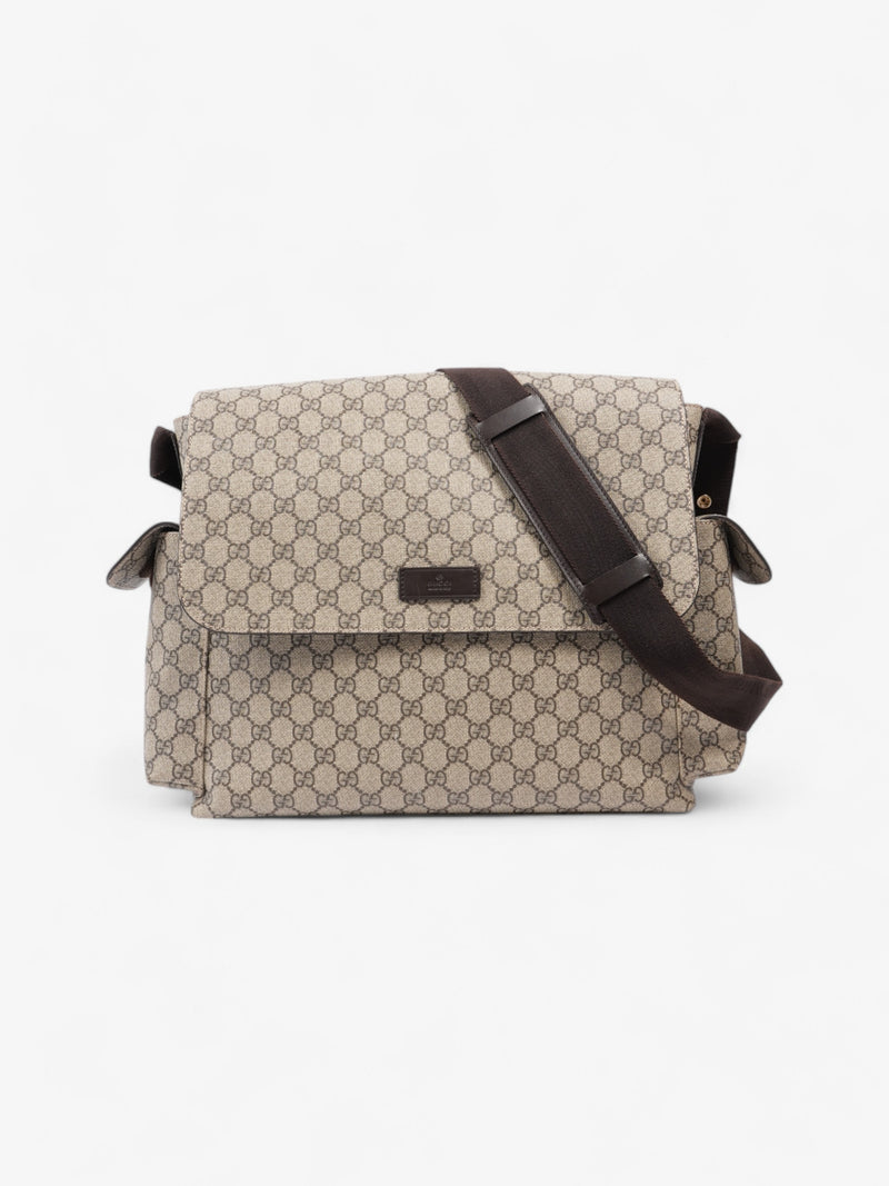  Gucci Baby Changing Bag GG Supreme / Brown Coated Canvas Medium