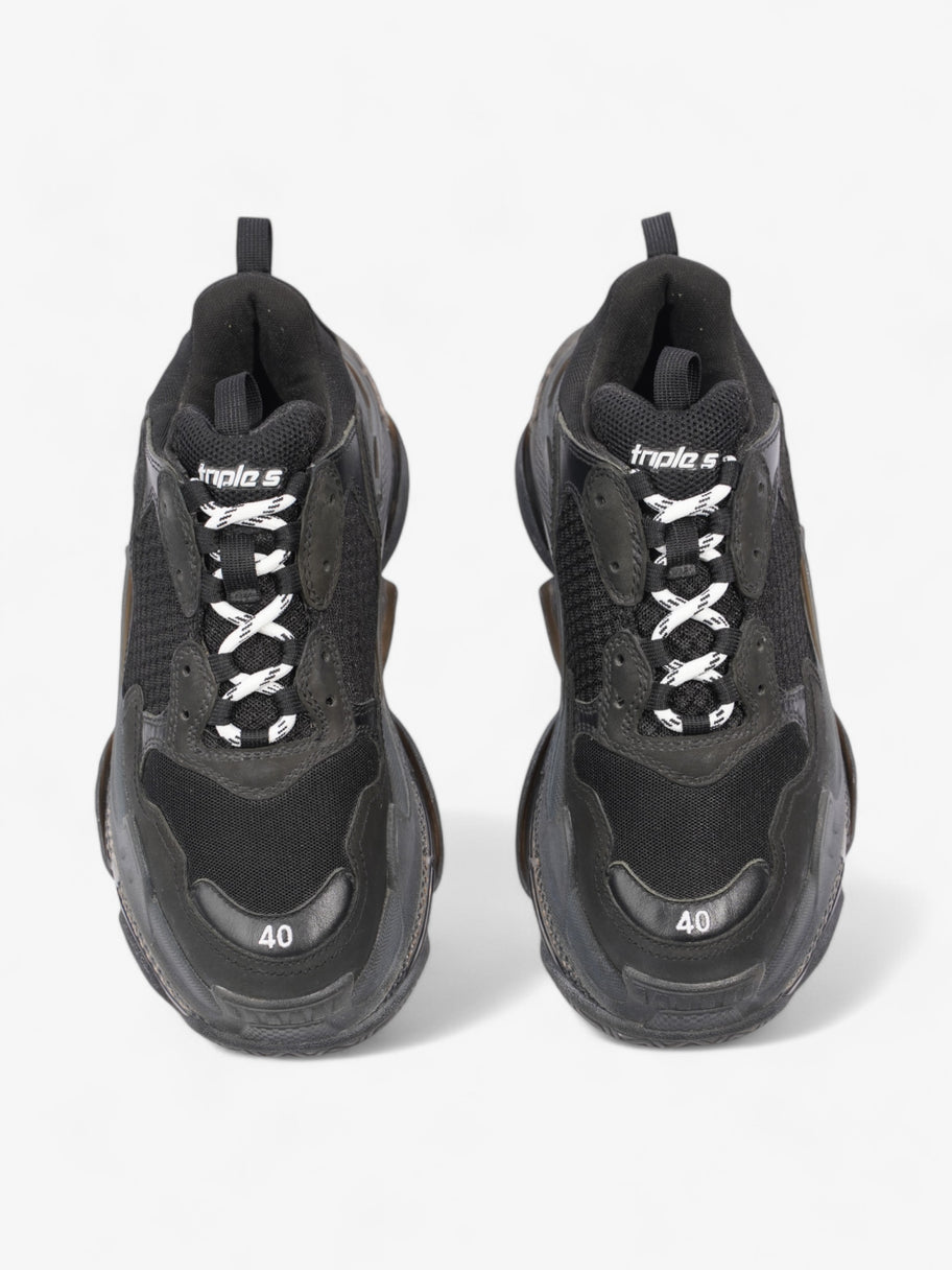 Balenciaga Triple S Clear Sole Black / White Mesh EU 40 UK 7 Image 8