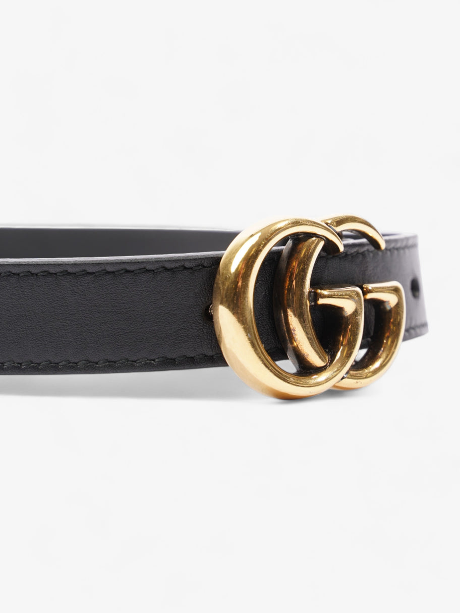 Gucci GG Marmont Thin Belt Black Leather 70cm 28