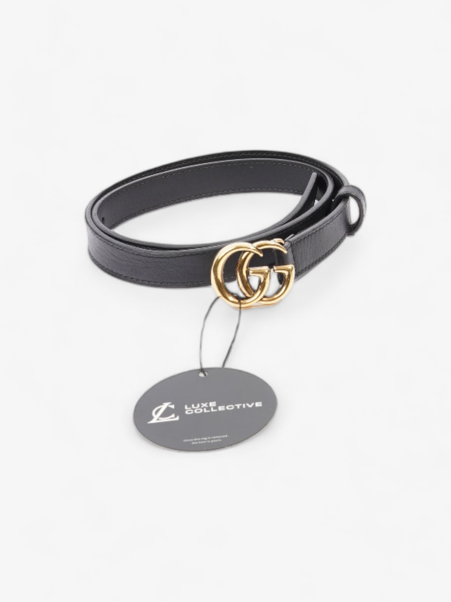 Gucci GG Marmont Thin Belt Black Leather 70cm 28