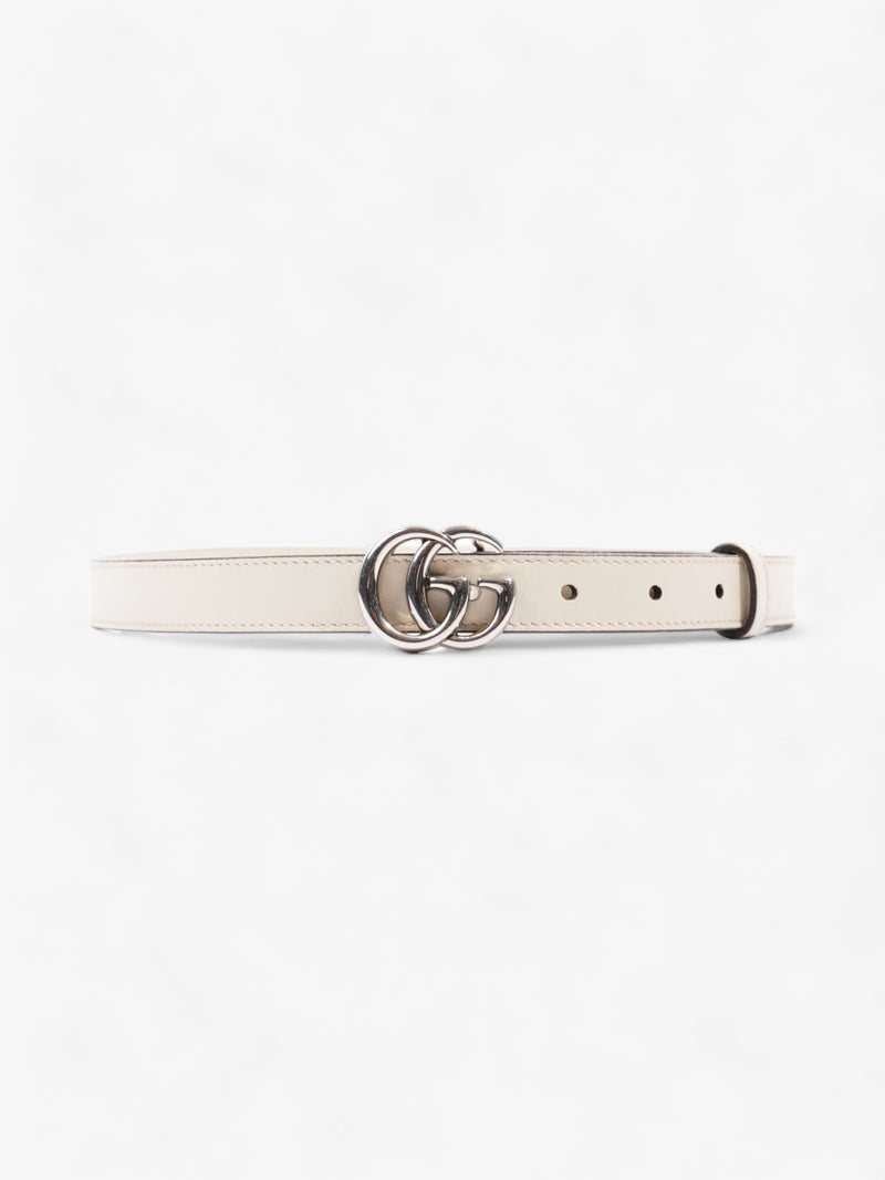  Gucci GG Marmont Thin Belt White Leather 80cm / 32