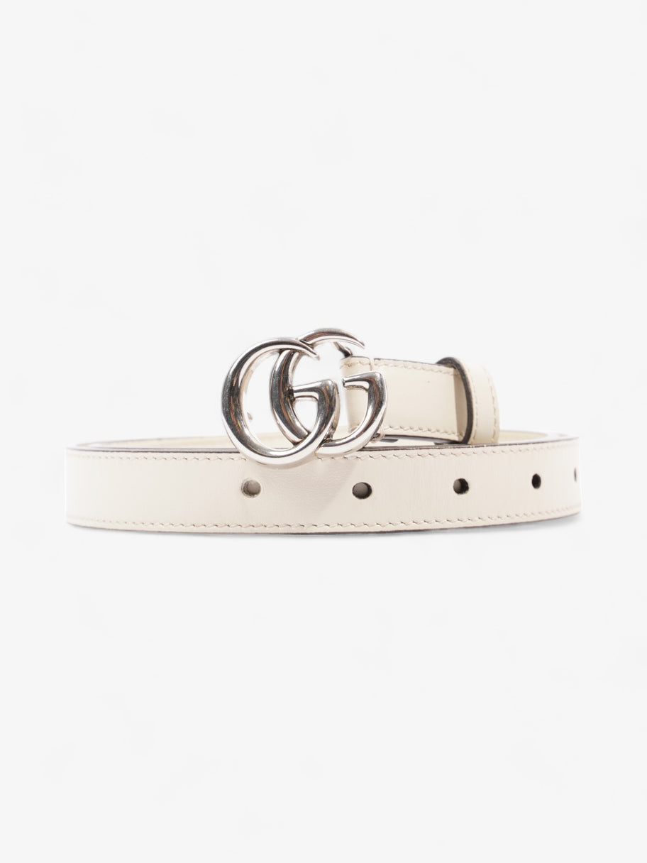 Gucci GG Marmont Thin Belt White Leather 80cm / 32