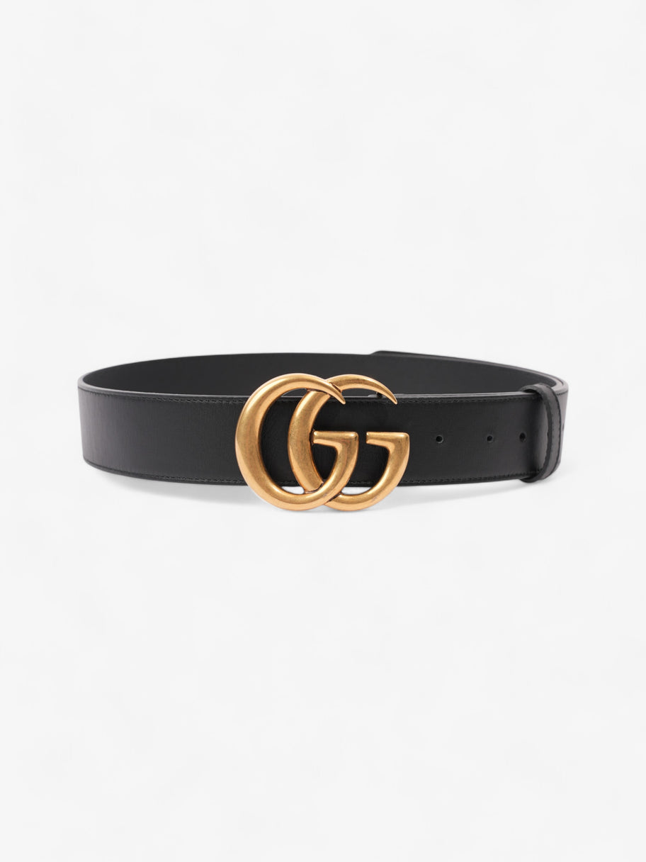 Gucci GG Marmont 2015 Re-Edition Wide Belt Black / Gold Leather 90cm / 36