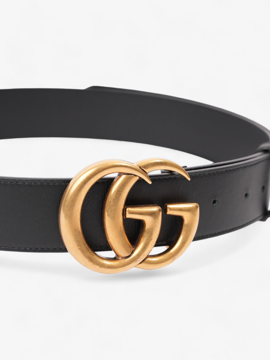 Gucci GG Marmont 2015 Re-Edition Wide Belt Black / Gold Leather 90cm / 36