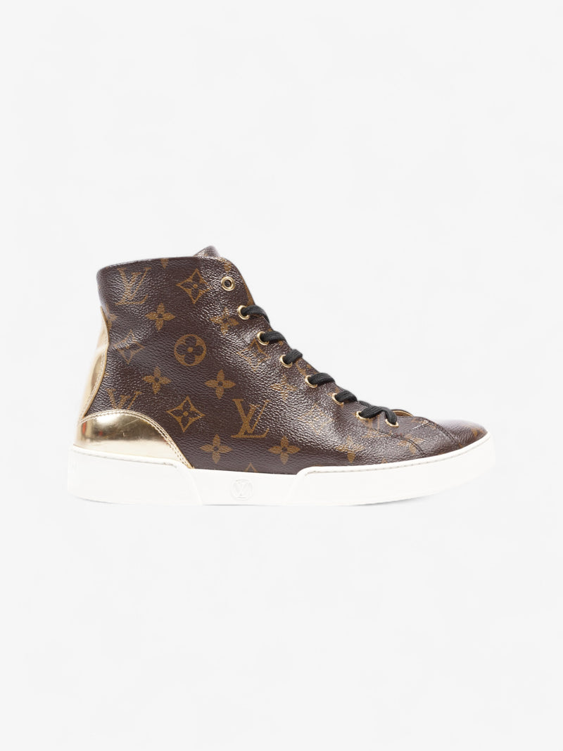  Louis Vuitton Frontrow High-top Sneakers Monogram / Gold Coated Canvas EU 40 UK 7