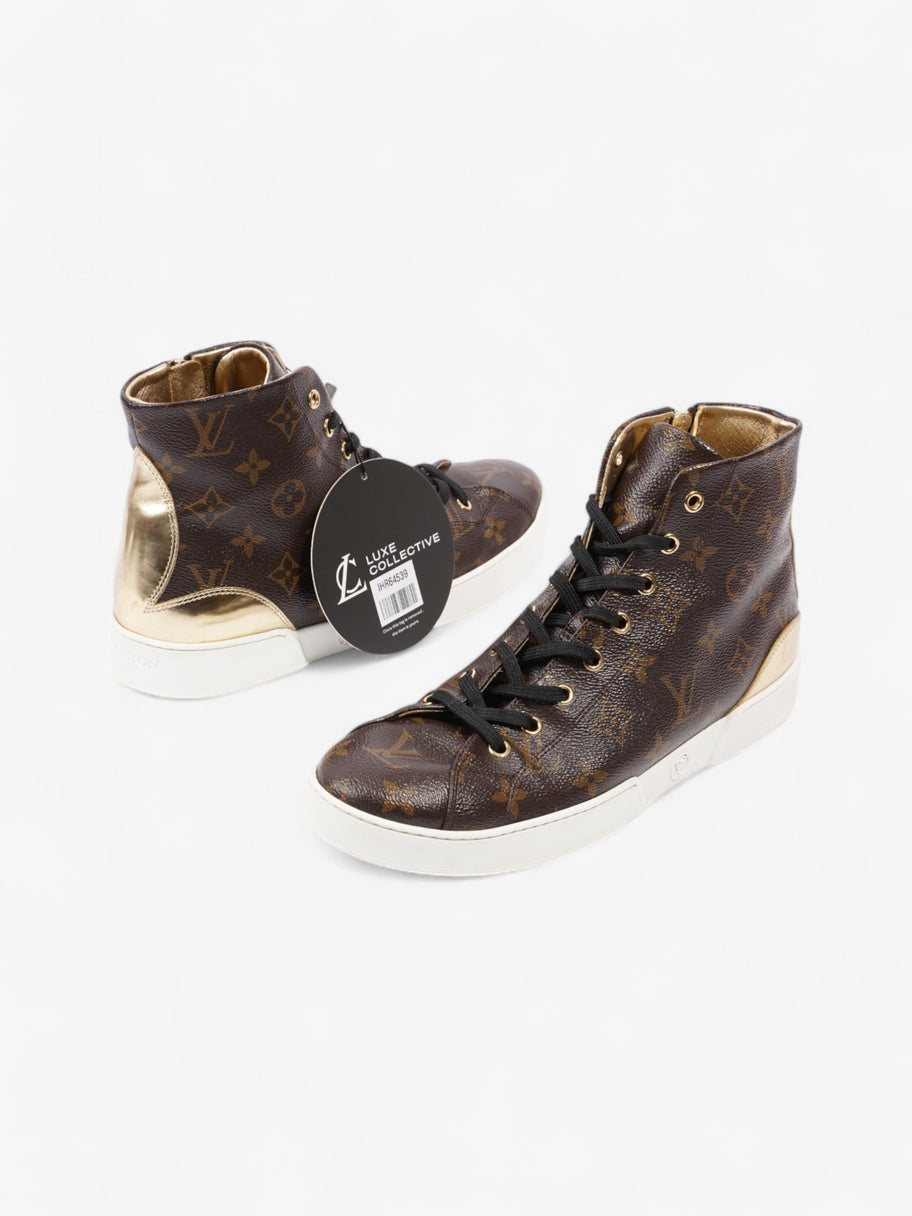 Louis Vuitton Frontrow High-top Sneakers Monogram / Gold Coated Canvas EU 40 UK 7 Image 10