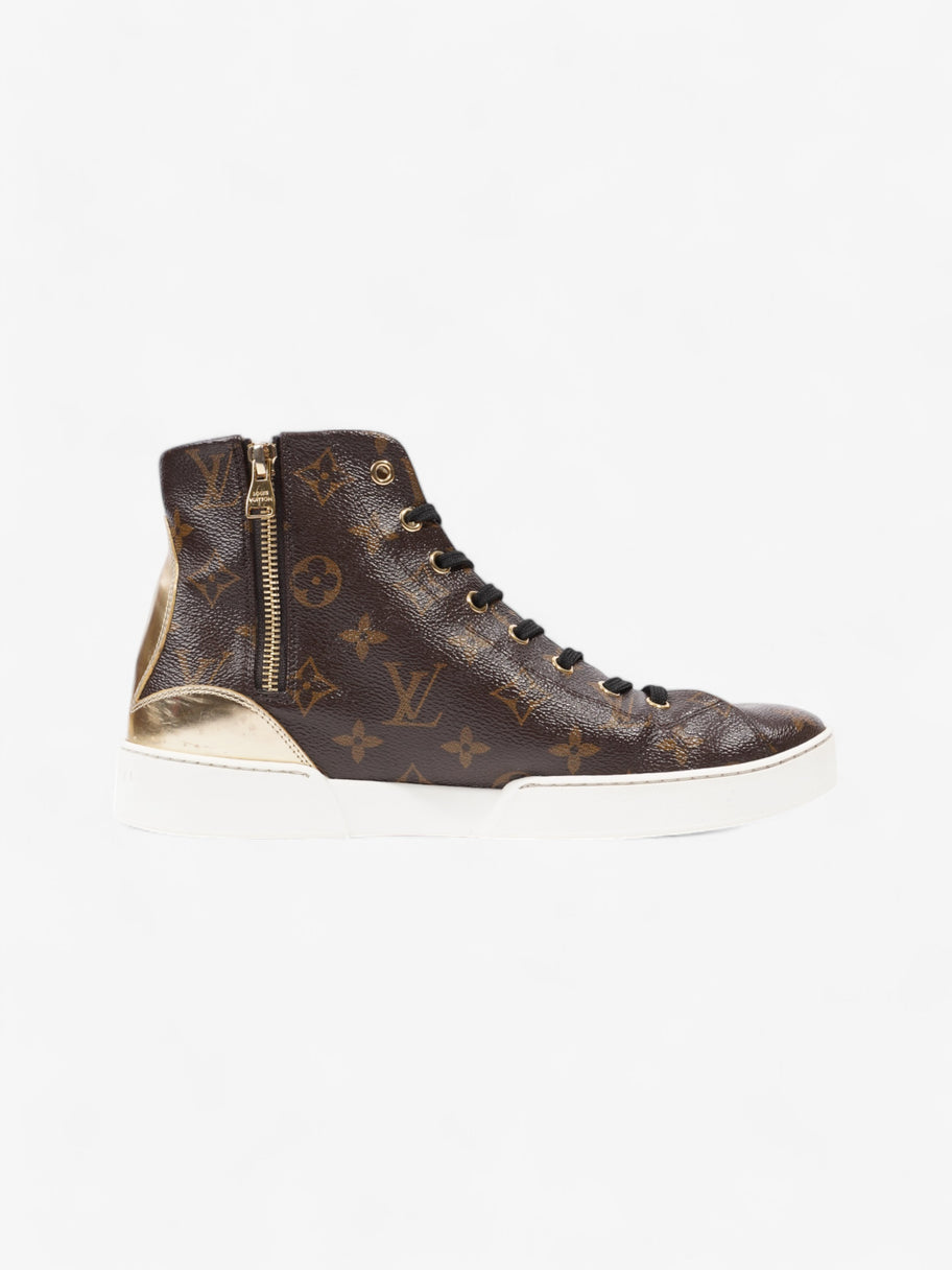 Louis Vuitton Frontrow High-top Sneakers Monogram / Gold Coated Canvas EU 40 UK 7 Image 4