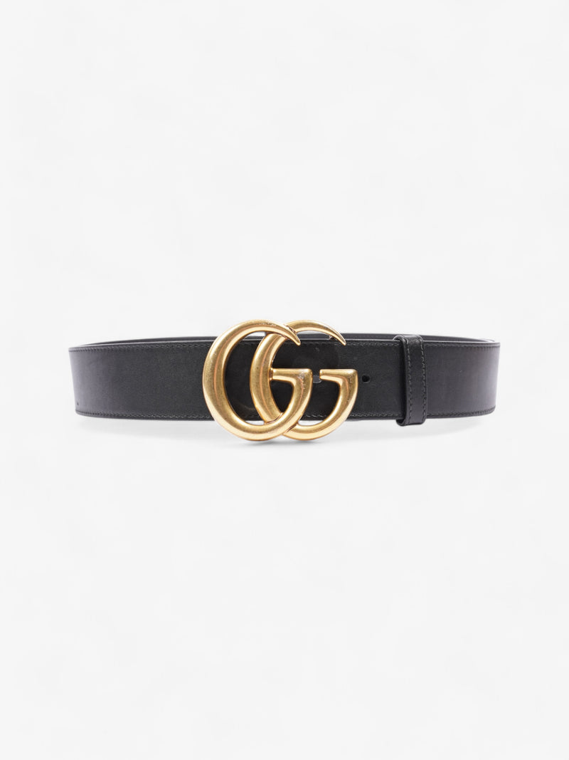  Gucci GG Marmont 2015 Re-Edition Wide Belt Black / Gold Leather 75cm / 30