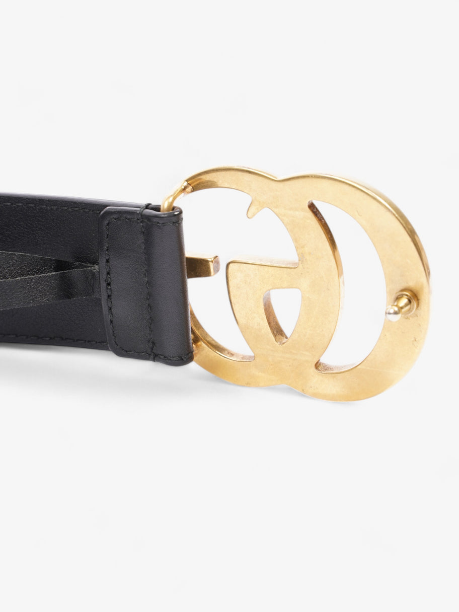 Gucci GG Marmont 2015 Re-Edition Wide Belt Black / Gold Leather 75cm / 30