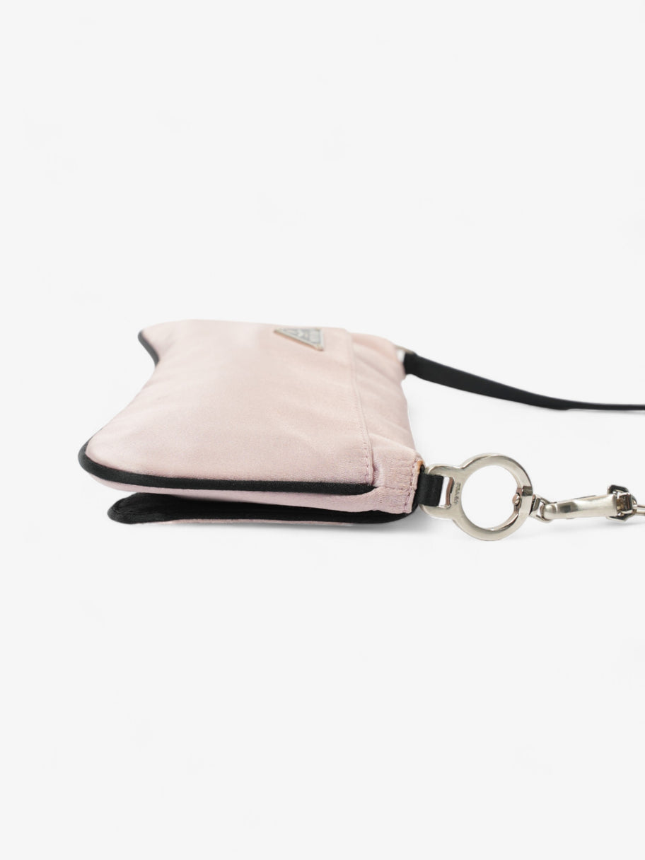 Prada Flap Pouch Pink Black Satin Luxe Collective