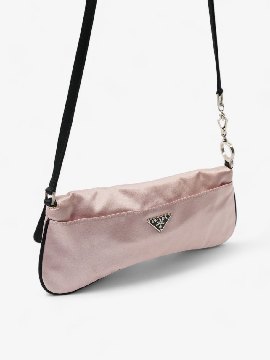 Prada Flap Pouch Pink / Black Satin Image 7