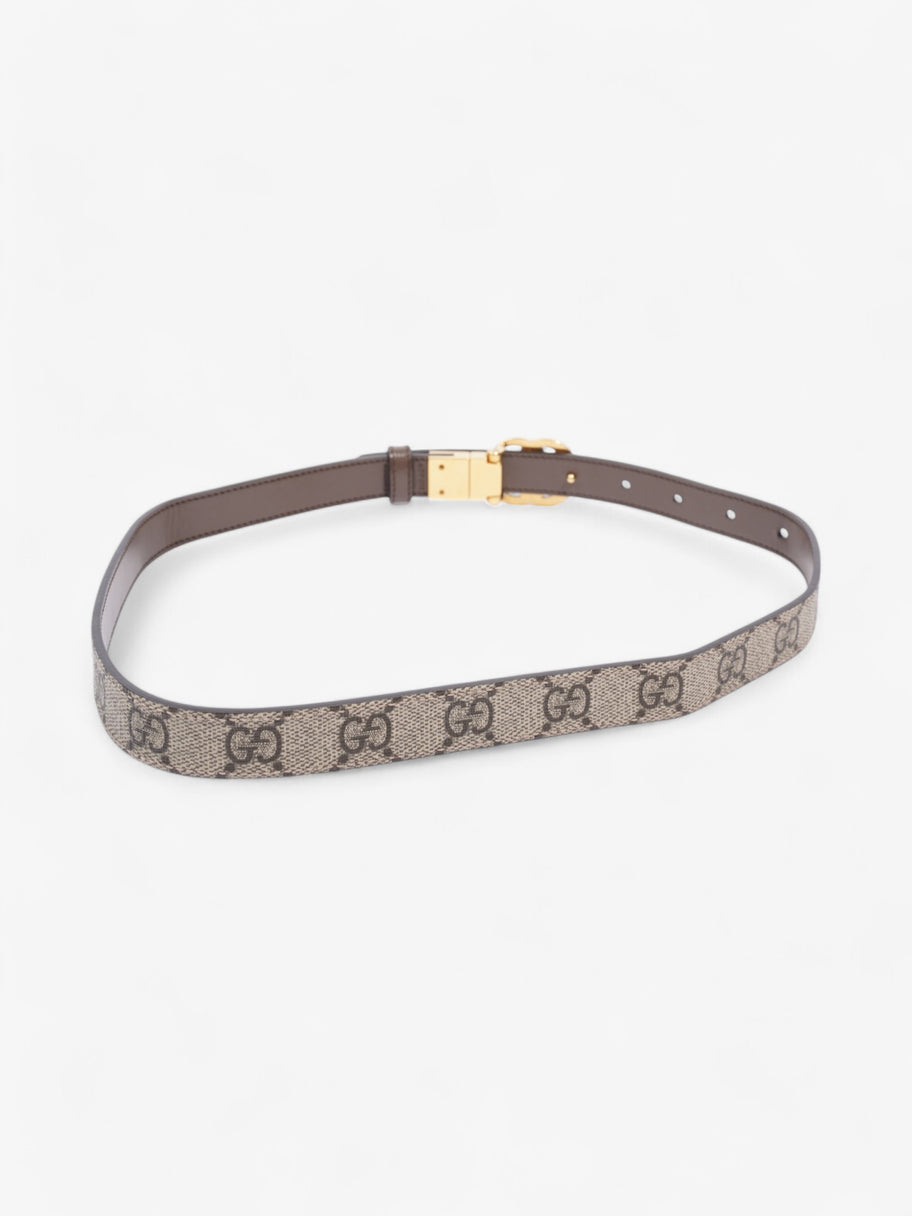 Gucci GG Marmont Reversible Thin Belt GG Supreme / Gold / Brown Canvas 70cm / 28