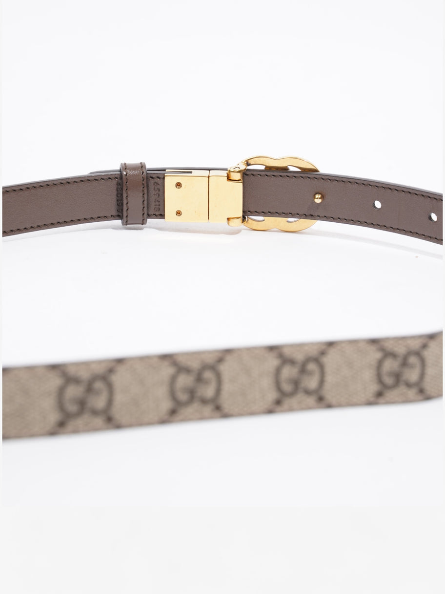 Gucci GG Marmont Reversible Thin Belt GG Supreme / Gold / Brown Canvas 70cm / 28