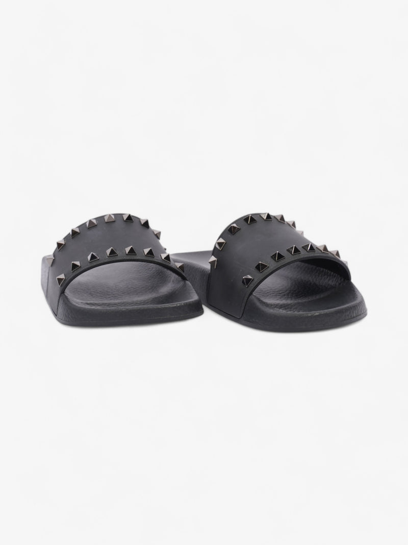  Valentino Rockstud Slides Black Rubber EU 38 UK 5