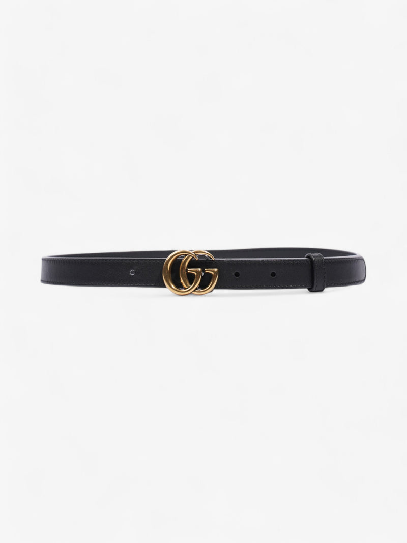  Gucci GG Marmont Thin Belt Black / Gold Leather 70cm / 28