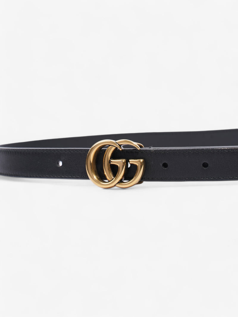  Gucci GG Marmont Thin Belt Black / Gold Leather 70cm / 28