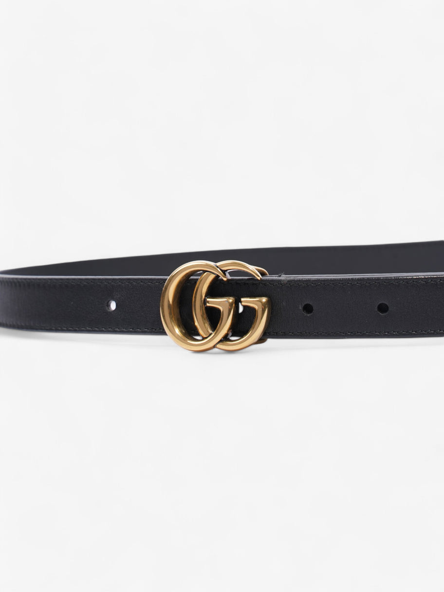 Gucci GG Marmont Thin Belt Black / Gold Leather 70cm / 28