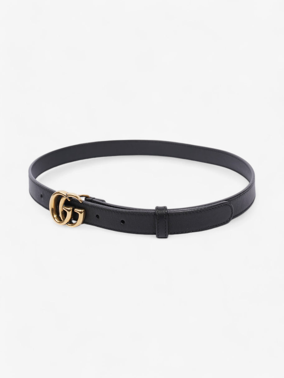 Gucci GG Marmont Thin Belt Black / Gold Leather 70cm / 28