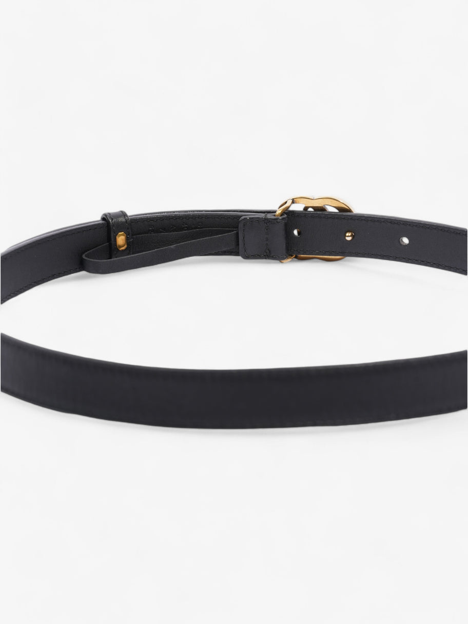 Gucci GG Marmont Thin Belt Black / Gold Leather 70cm / 28