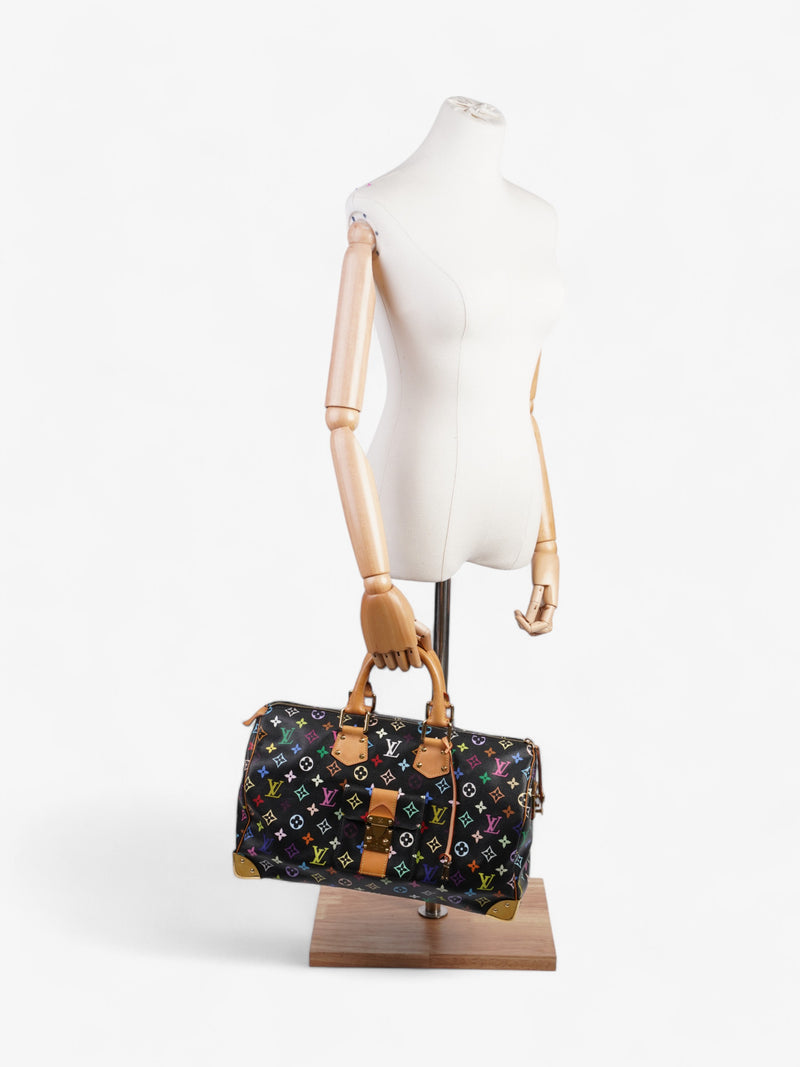  Louis Vuitton Speedy Black / Multicolour Coated Canvas 40