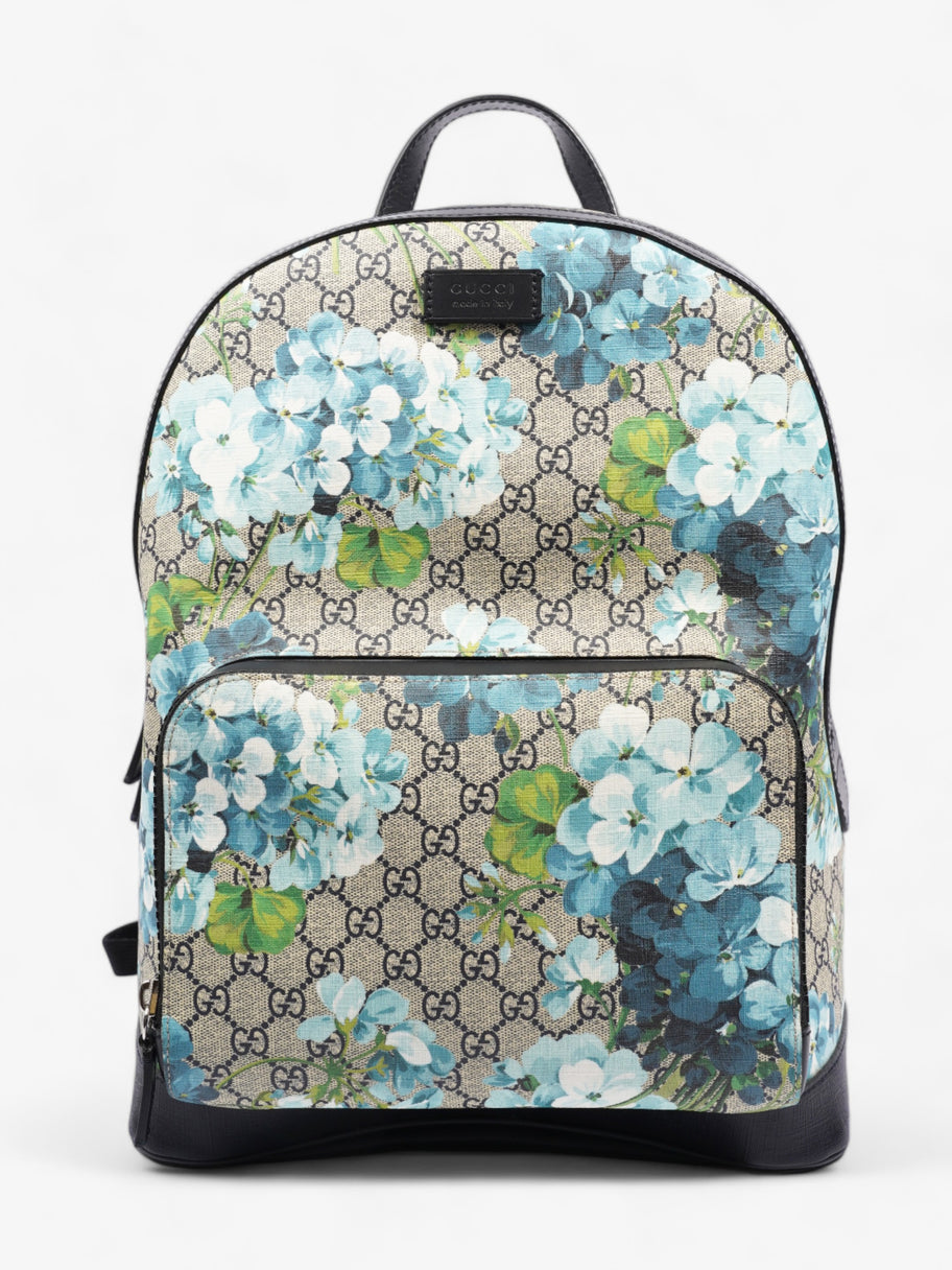 Gucci Blooms Backpack Blue Floral GG Supreme Coated Canvas Luxe Collective