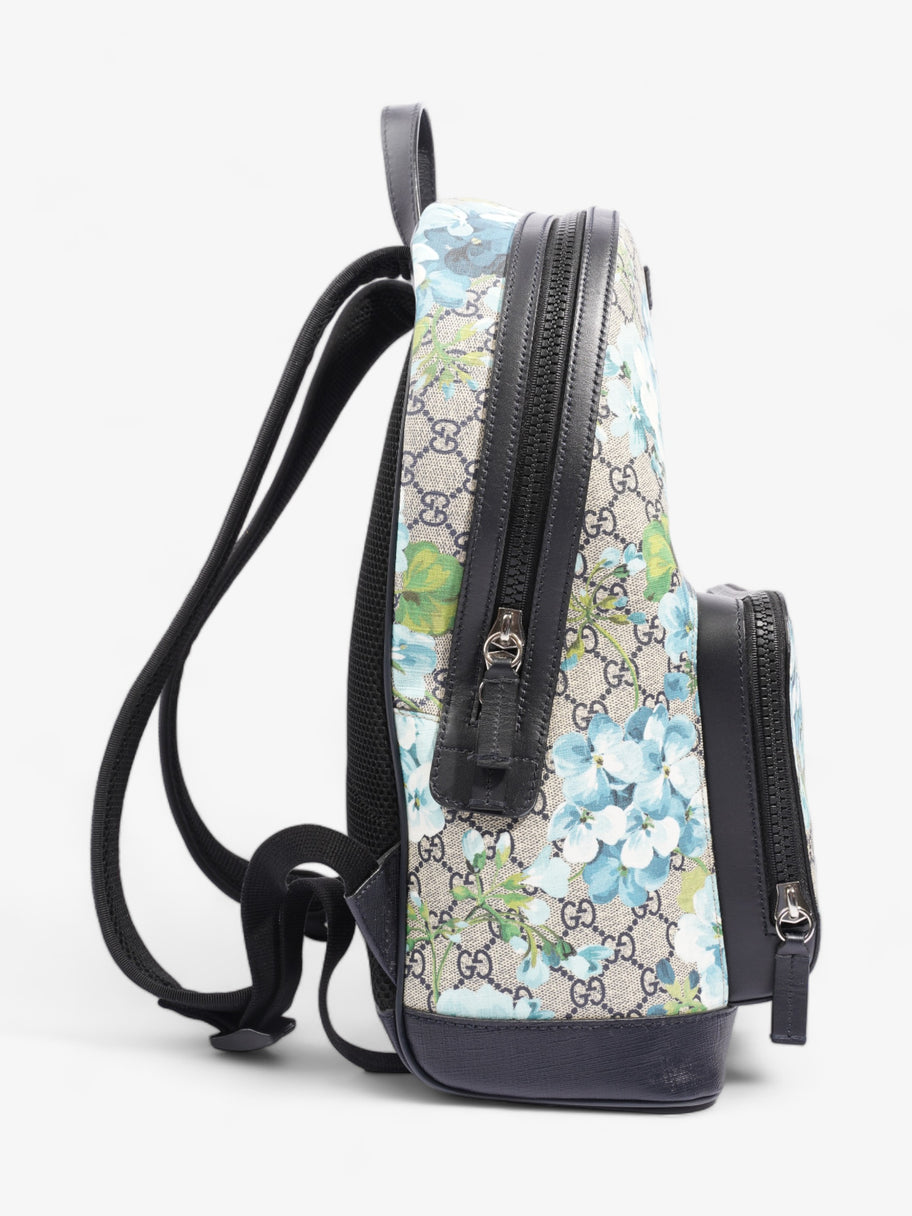 Gucci Blooms Backpack Blue Floral GG Supreme Coated Canvas Image 5