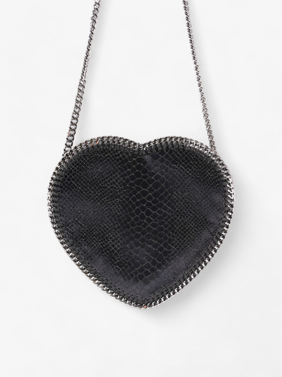 Stella McCartney Falabella Heart Crossbody Black Faux Python Image 4