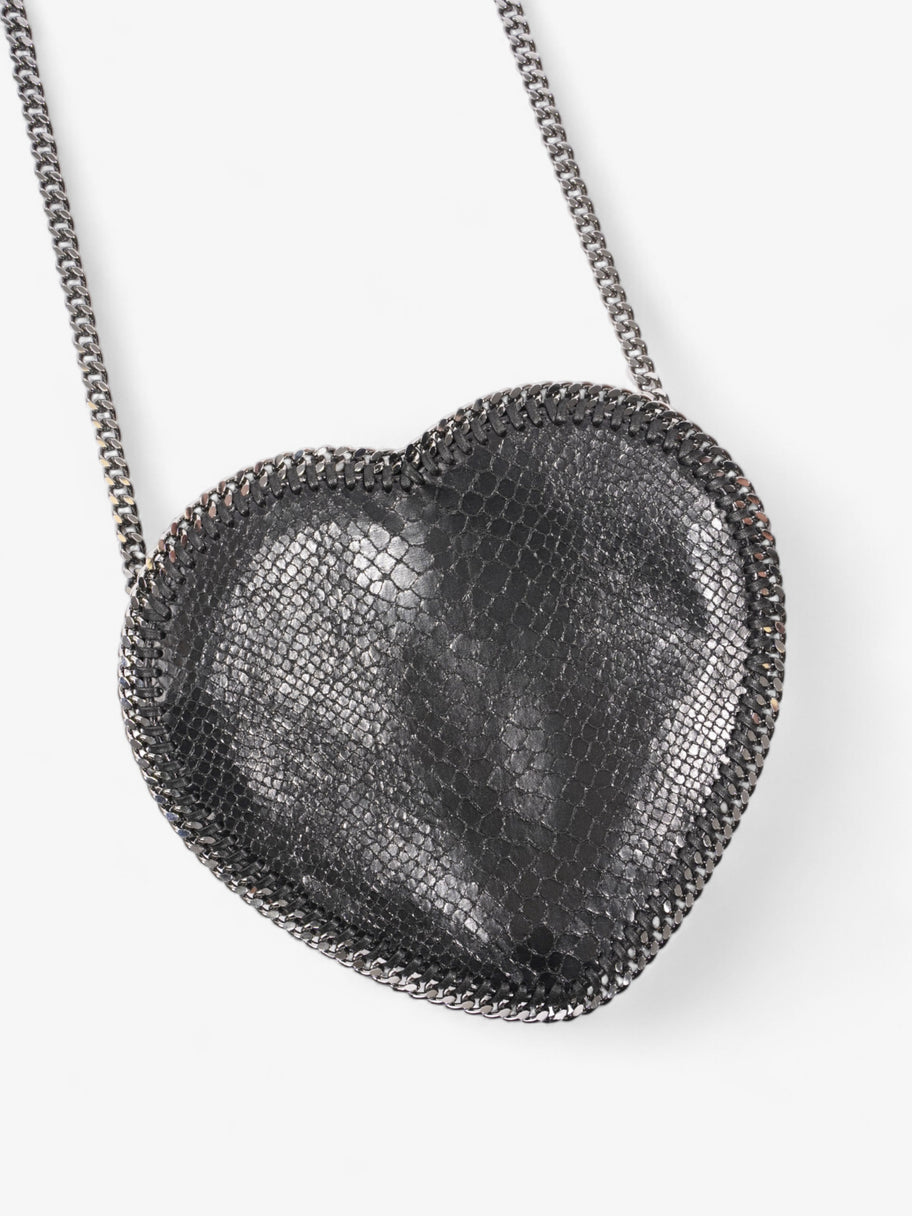 Stella McCartney Falabella Heart Crossbody Black Faux Python Image 7