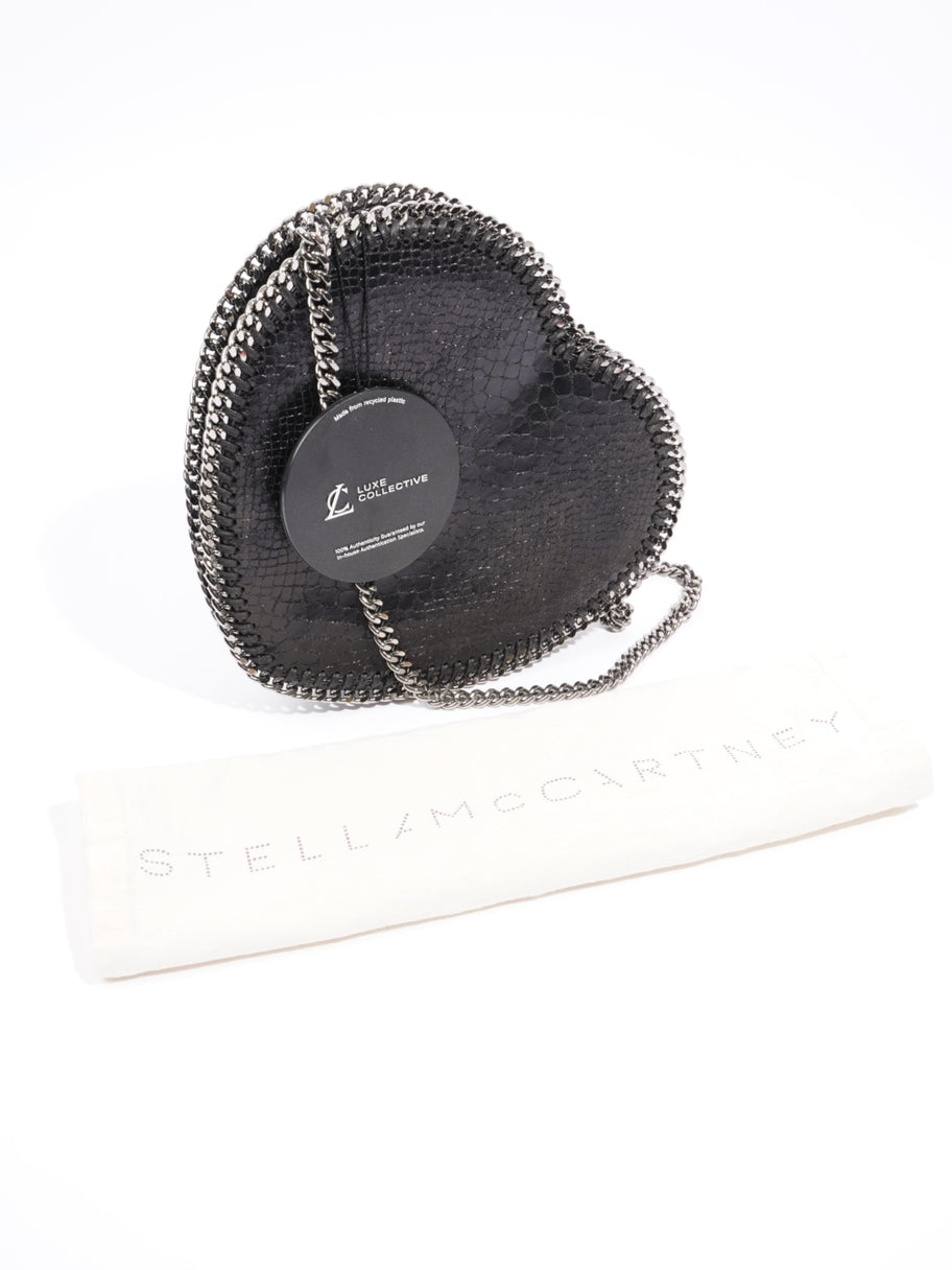 Stella McCartney Falabella Heart Crossbody Black Faux Python Image 9