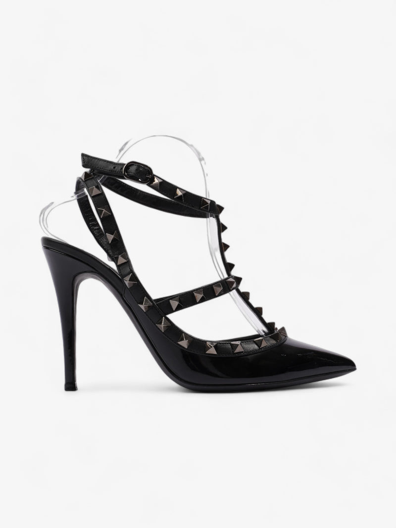  Valentino Rockstud Heels 100 Black Patent Leather EU 39 UK 6