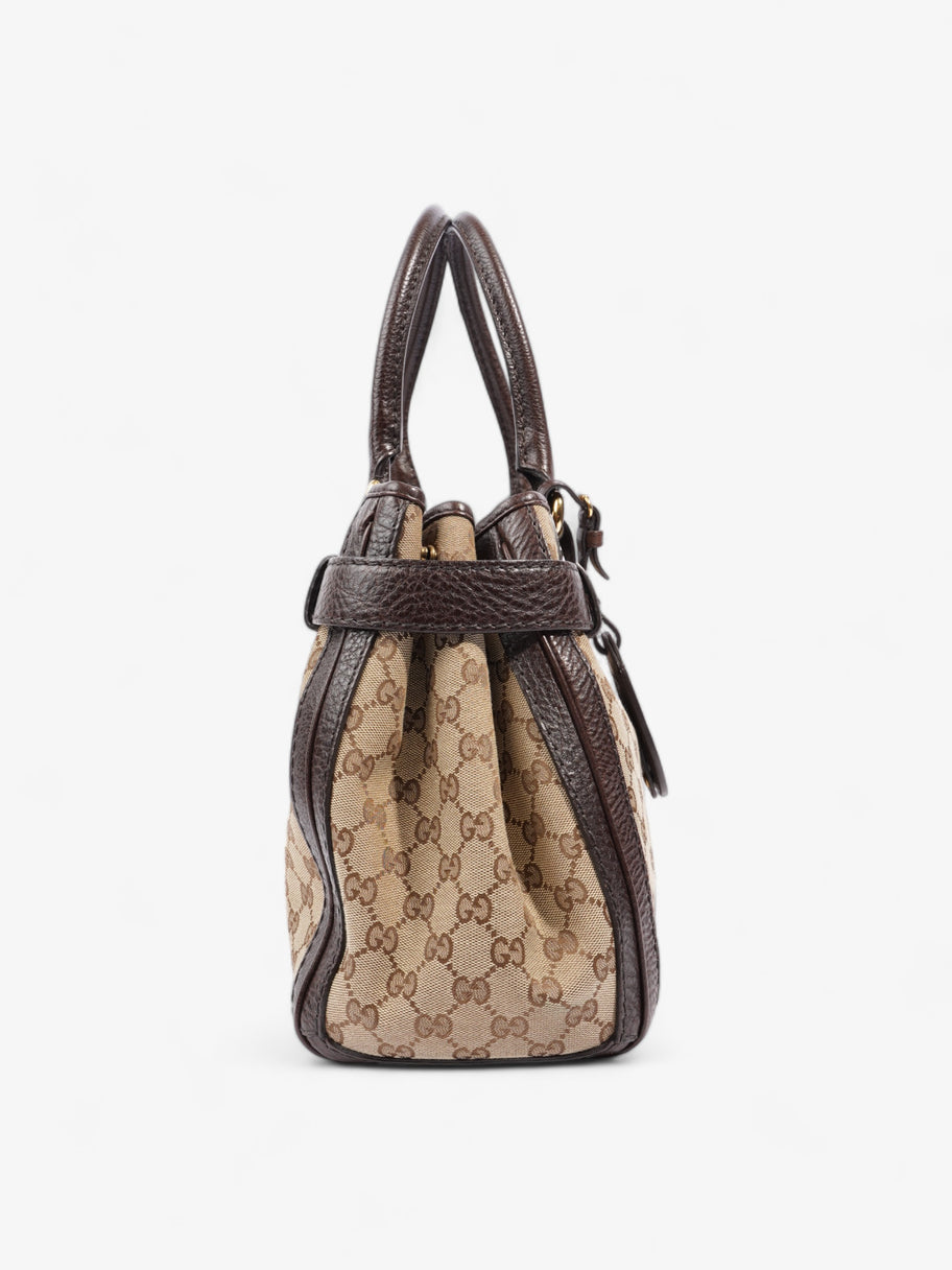 Gucci Running Tote Beige And Ebony GG Supreme Canvas Medium Image 5