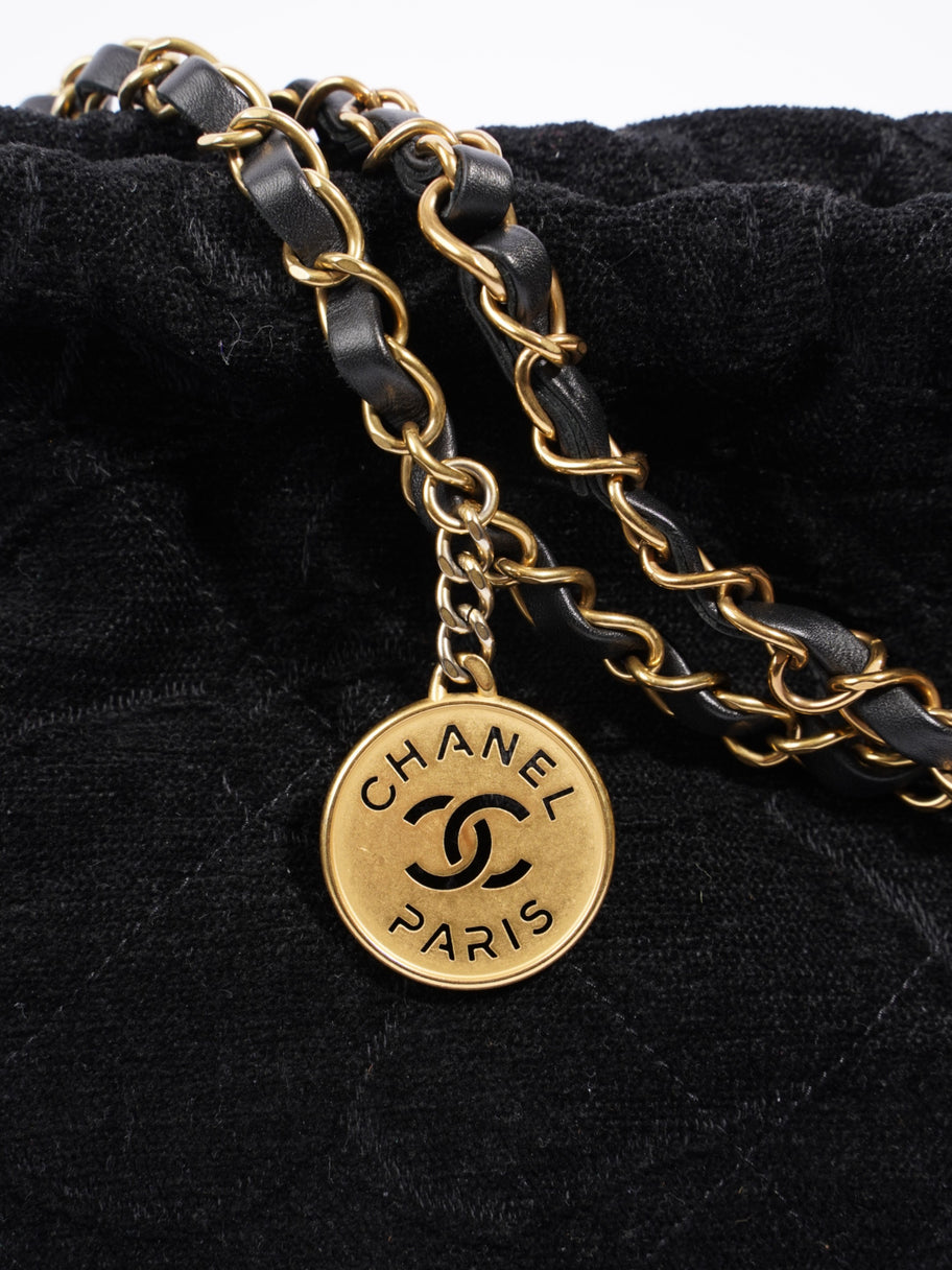 Chanel 22 Chain Black Denim Medium Image 3