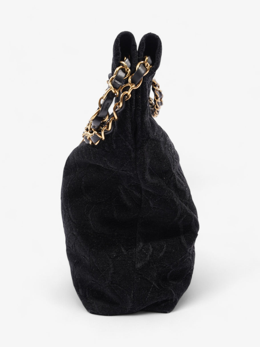 Chanel 22 Chain Black Denim Medium Image 4