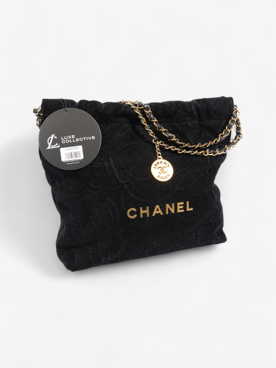 Chanel 22 Chain Black Denim Medium Image 9