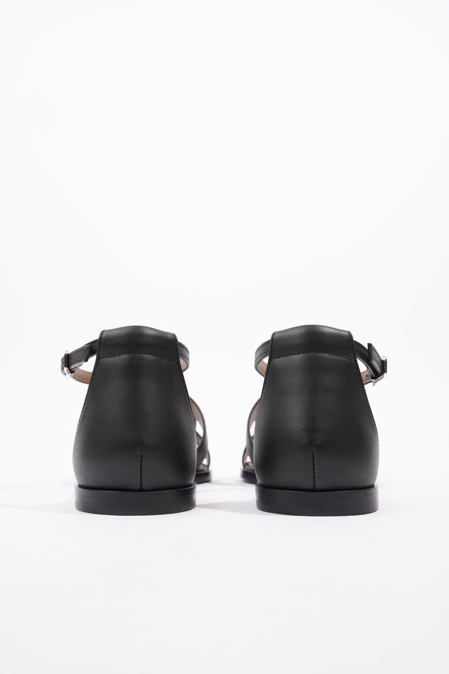 Hermes Santorini Sandals Black Calfskin Leather EU 37 UK 4 Image 6
