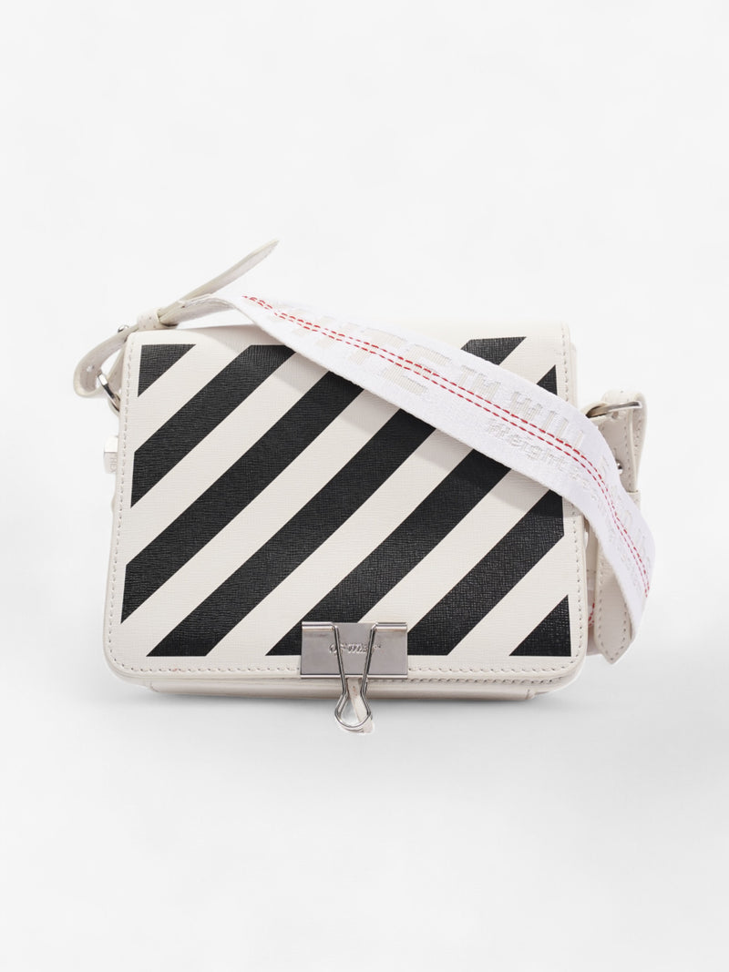  Off White Binder Clip Diagonal White / Black Leather