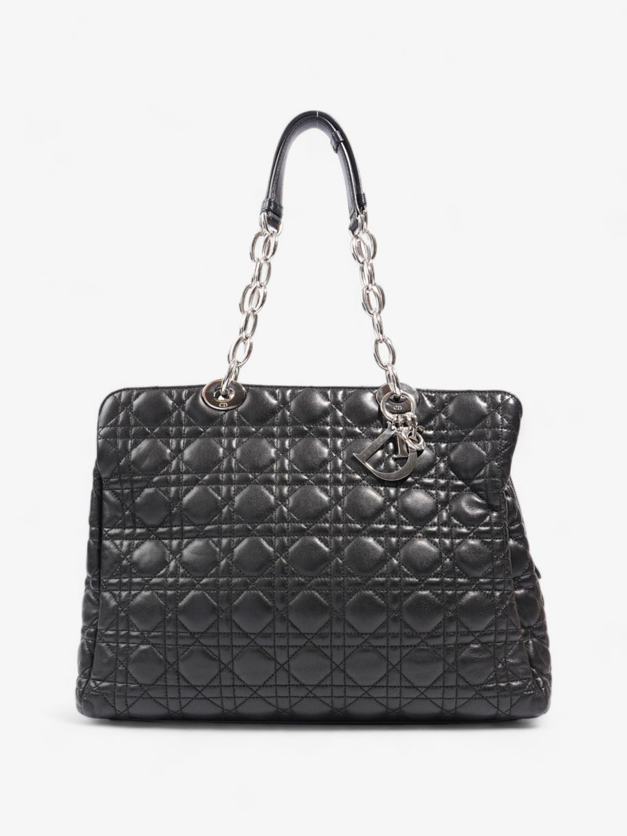 Christian Dior Quilted Tote Black Lambskin Leather Large Luxe Collective