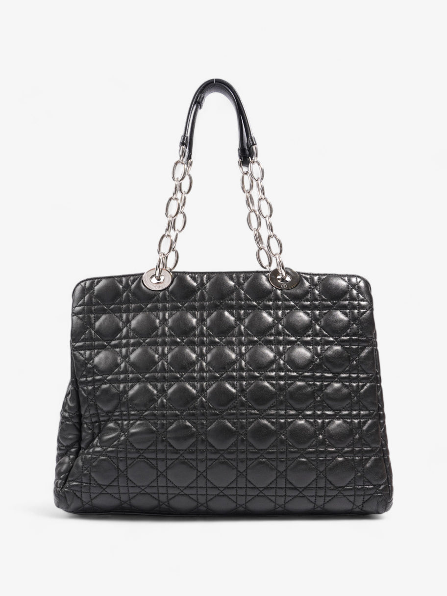 Christian Dior Quilted Tote Black Lambskin Leather Large Luxe Collective