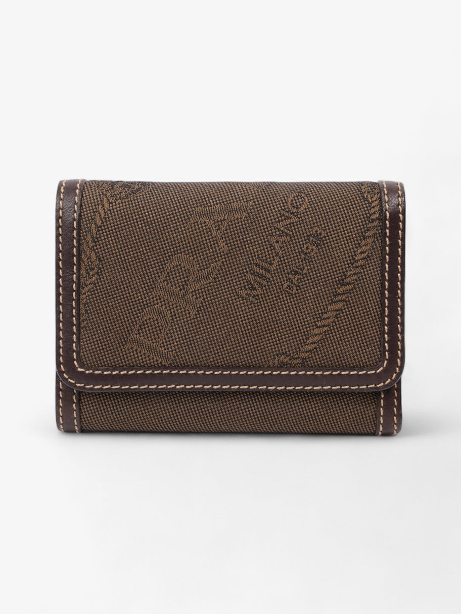 Prada Logo Wallet Beige / Brown Canvas Image 1