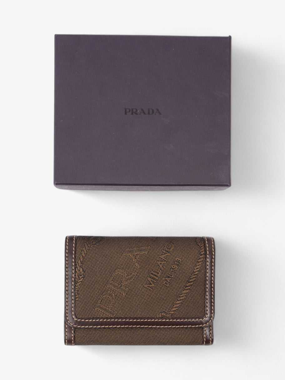 Prada Logo Wallet Beige / Brown Canvas Image 9