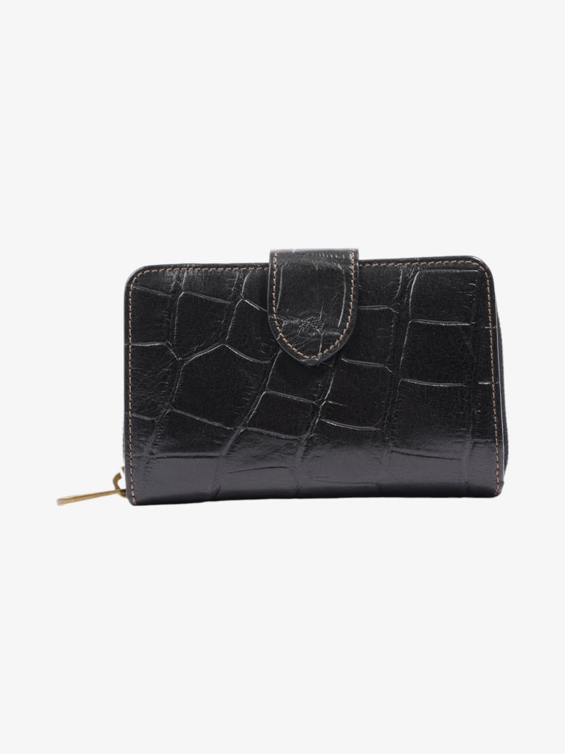  Mulberry Continental Purse Black Embossed Leather