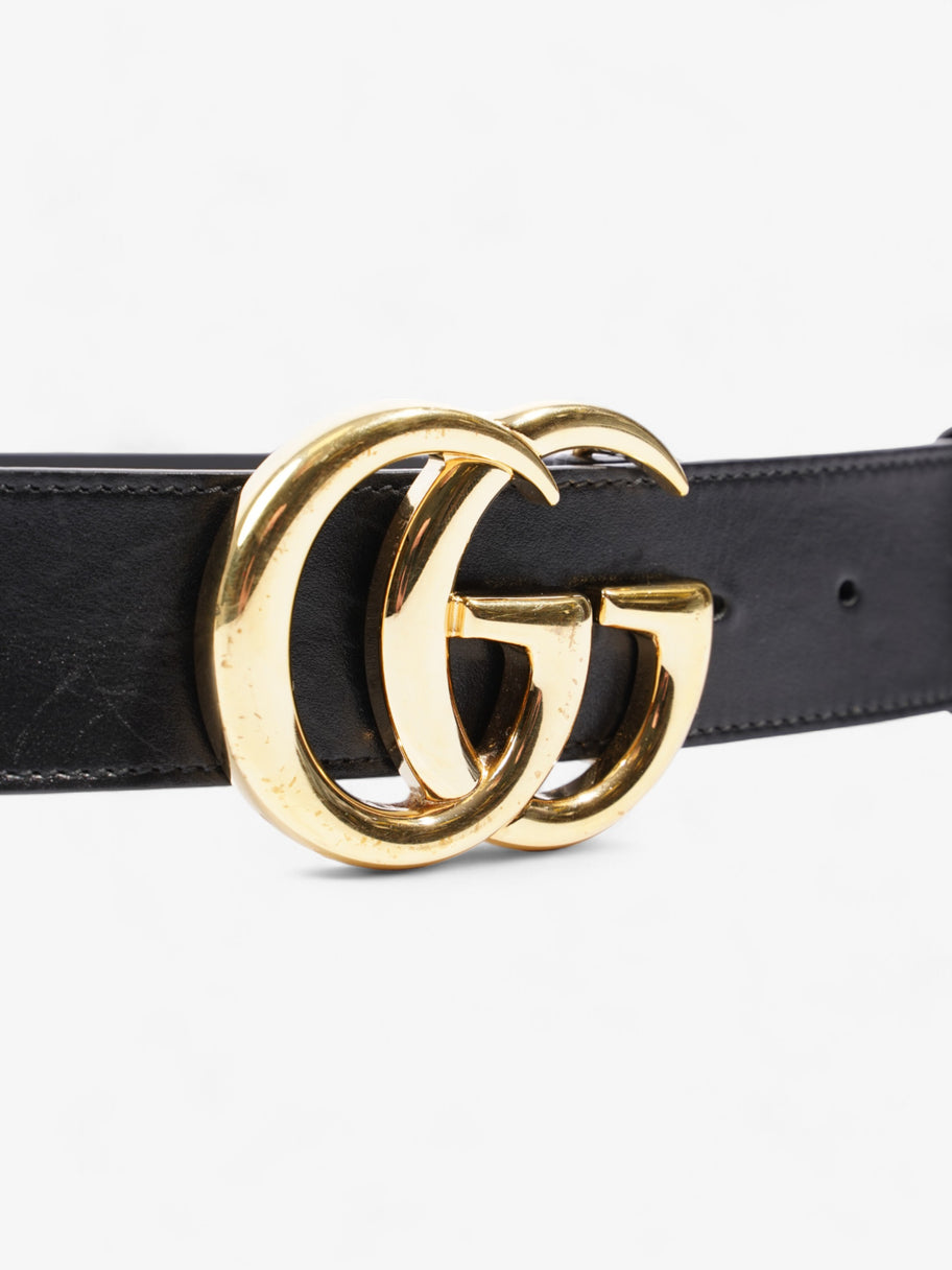 Gucci GG Marmont 2015 Re-Edition Wide Belt Black Leather 110cm / 44