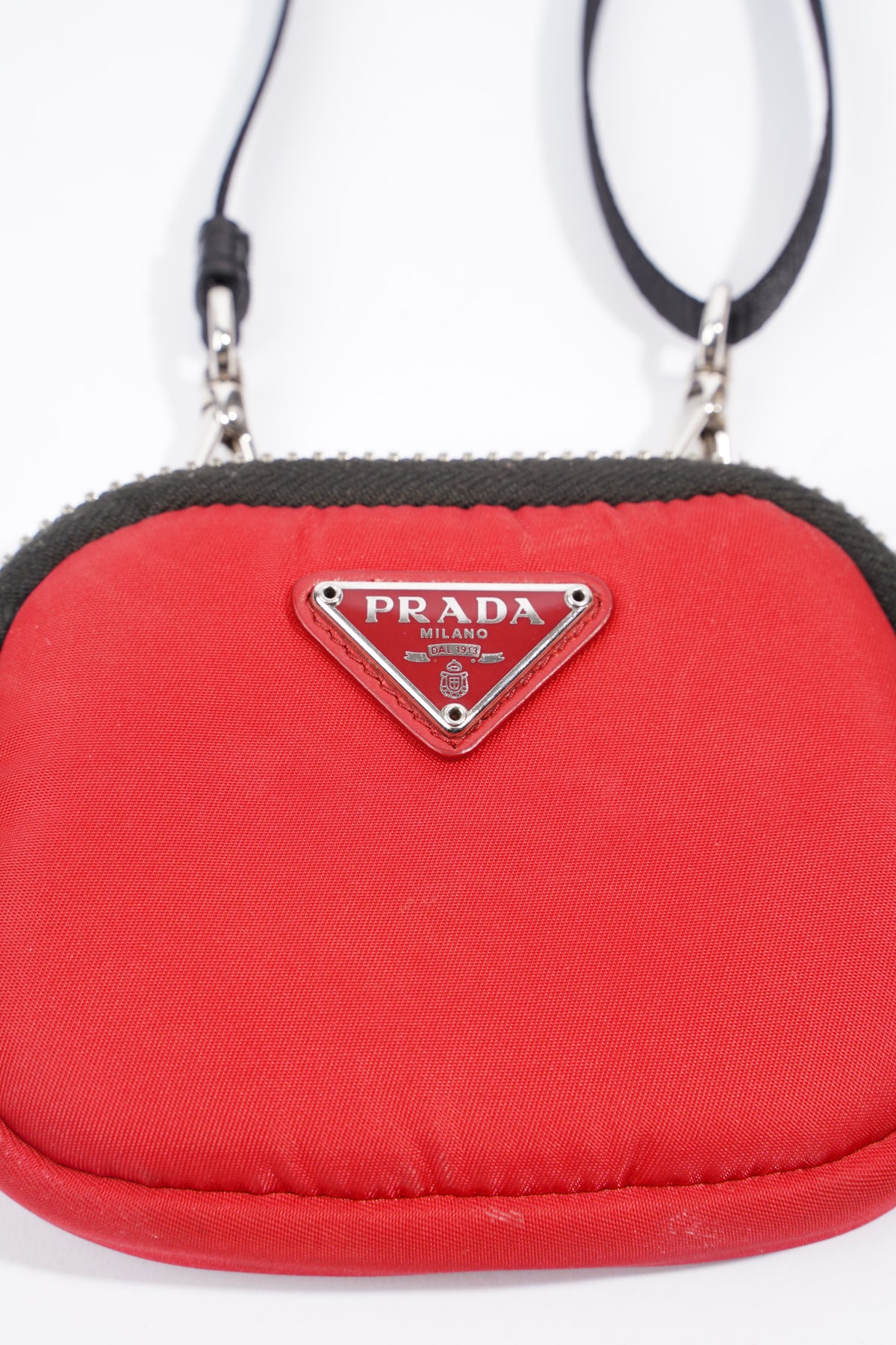 Prada Pouch With Strap Red Nylon Luxe Collective