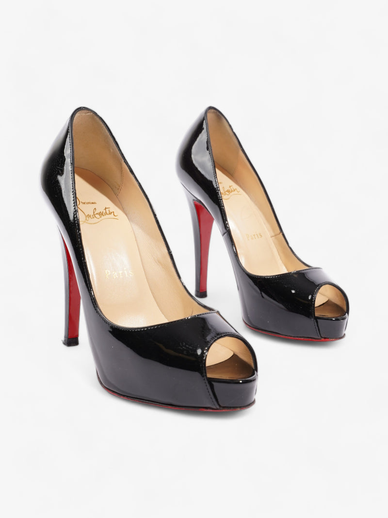  Christian Louboutin Very Prive  120 Black Patent Leather EU 34.5 UK 1.5