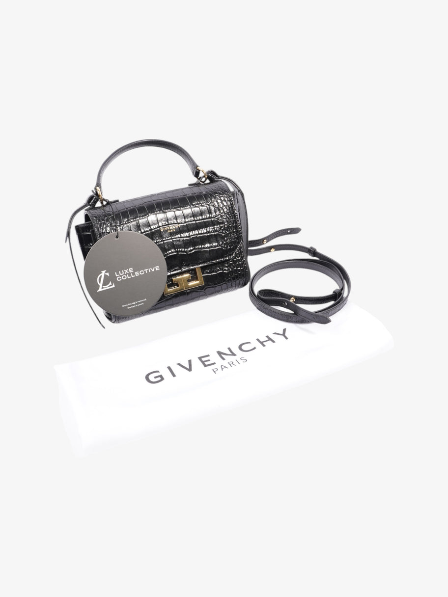 Givenchy Eden Top Handle Black Embossed Leather Mini Image 9