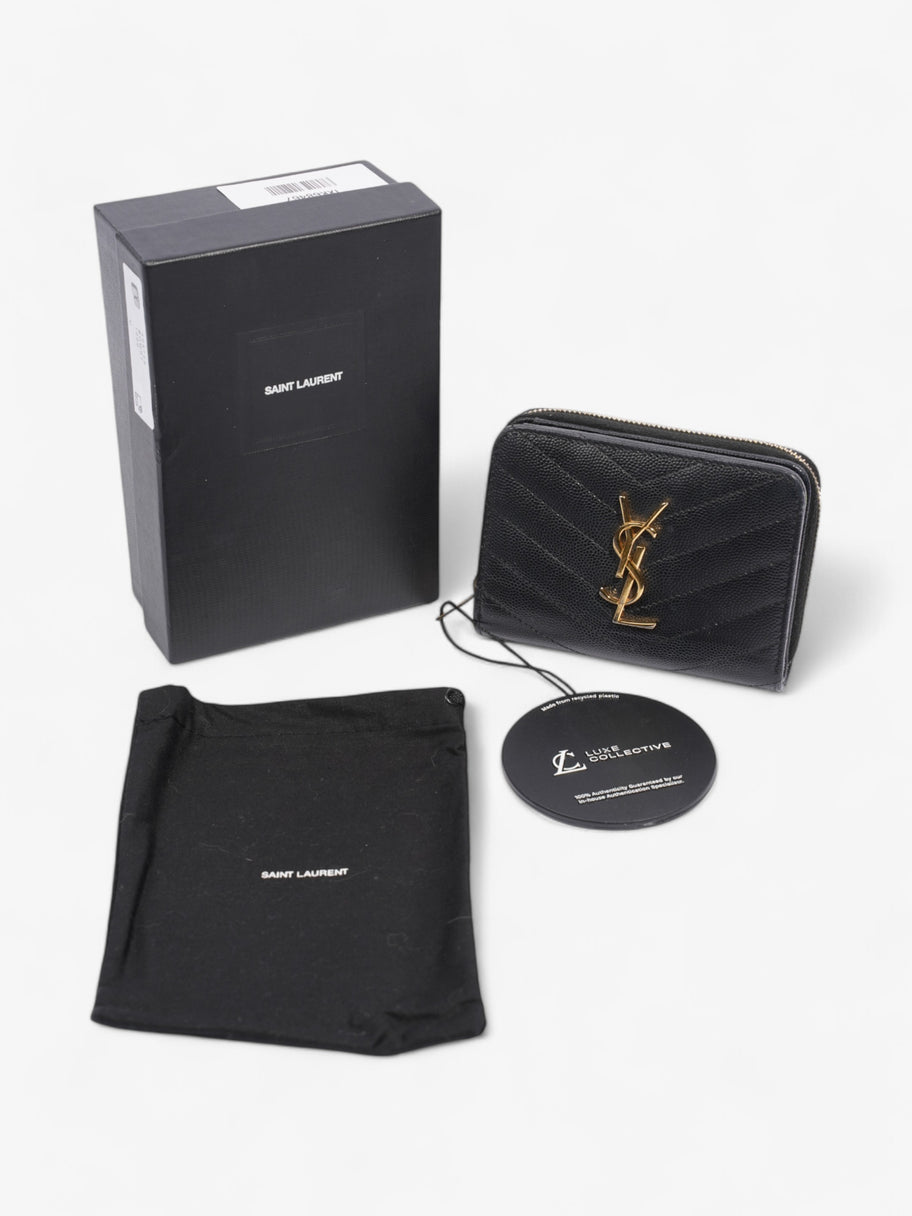 Saint Laurent Zip Around Wallet Black / Gold Calfskin Leather Image 10