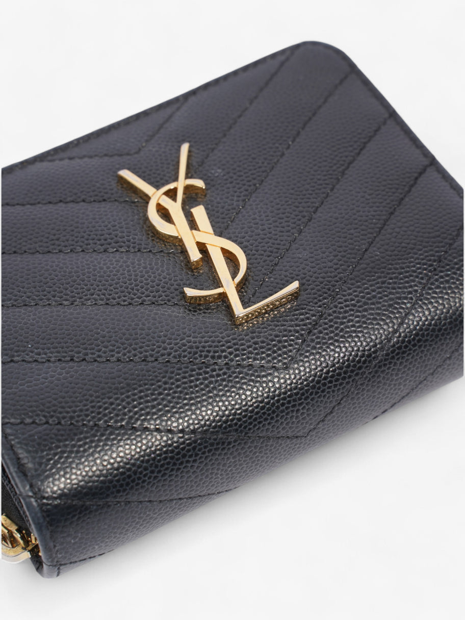 Saint Laurent Zip Around Wallet Black / Gold Calfskin Leather Image 6