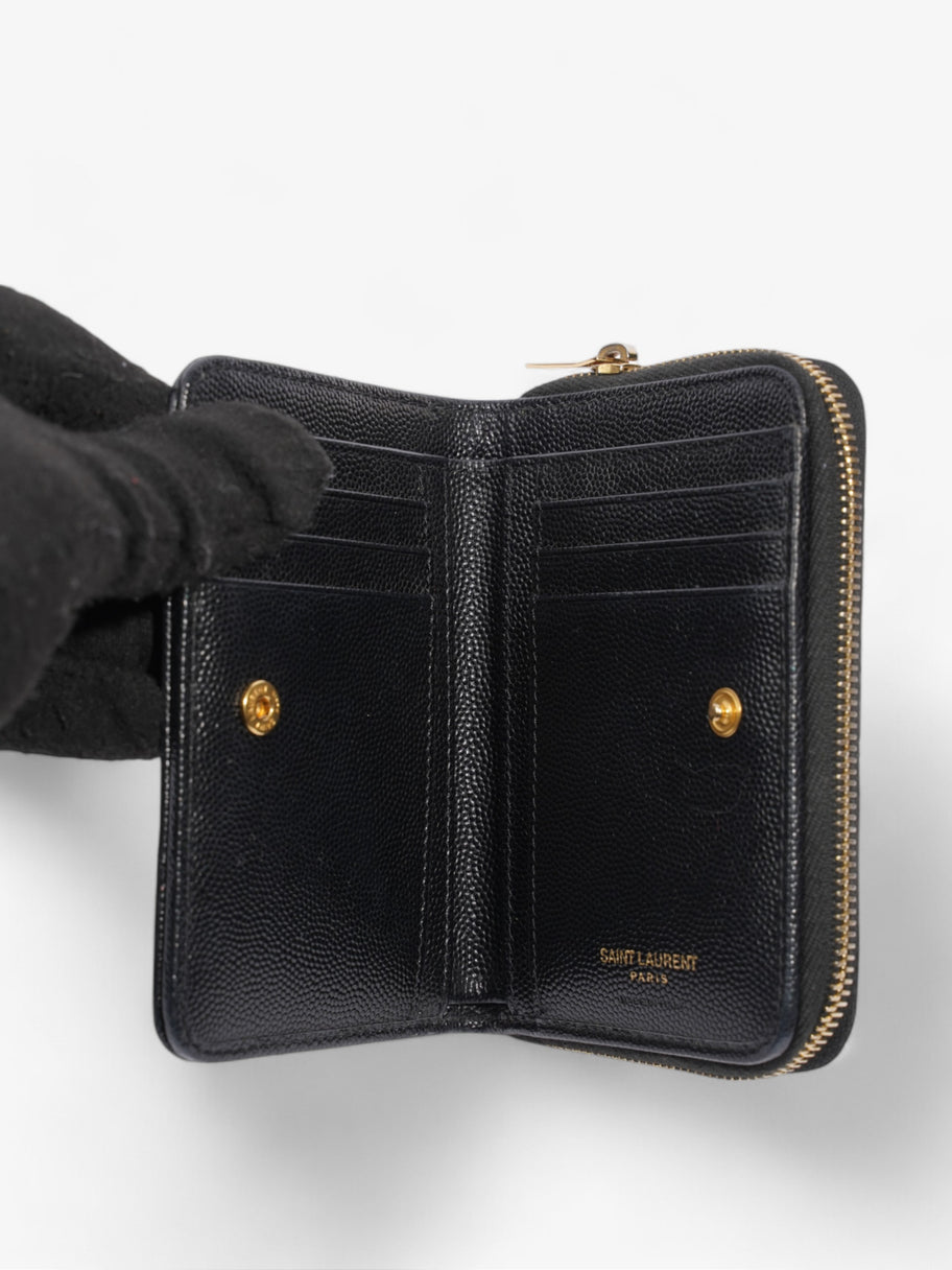 Saint Laurent Zip Around Wallet Black / Gold Calfskin Leather Image 7